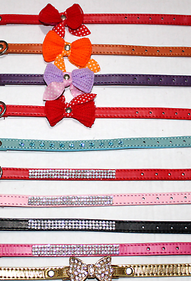 #ad 10 Dog Collars Preowned But Never Worn Assorted Designs amp; Colors Small Dog Size $6.95
