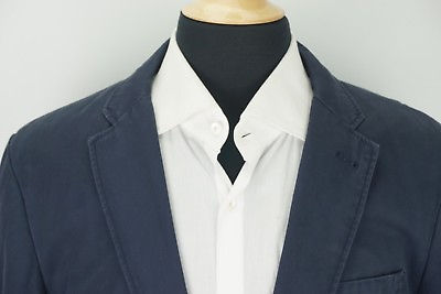 #ad Jcrew Blue Vintage Wash Look 100% Cotton Sport Coat Jacket Sz L $69.99