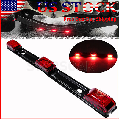 #ad 1 PCS 15quot; Stainless Red LED Truck Trailer Tail Clearance ID Marker Light Bar $11.96