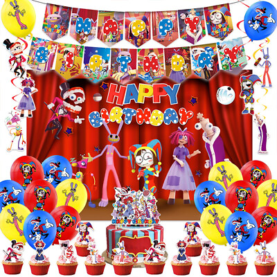 #ad THE AMAZING DIGITAL CIRCUS Children#x27;s Birthday Party Latex Ball Cake Decorative $17.98