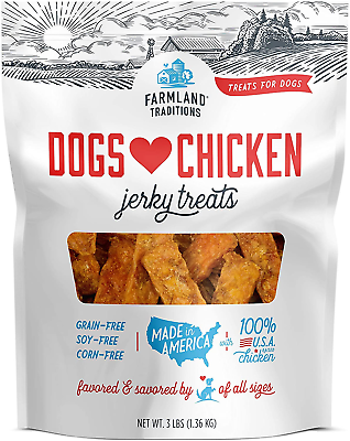 #ad Farmland Traditions Filler Free Dogs Love Chicken Premium Jerky Treats for Dogs $44.70