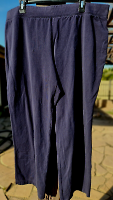 #ad LAND#x27;S END Stretch Cotton Yoga Exercise Athleisure Pants in Navy Blue XL 18 20 $14.99