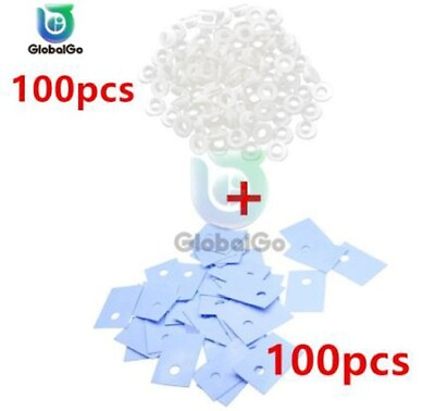 #ad 100PCS TO 220 Silicone Insulator Rubber Pads 100PCS Plastic Insulation Washers $5.95