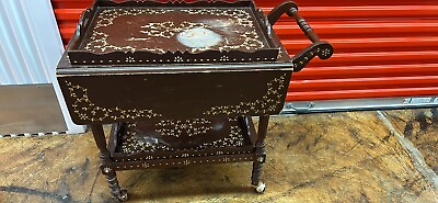 #ad antique Wooden tea cart $200.00