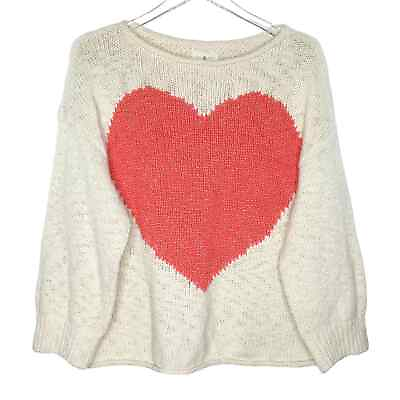 #ad Lou amp; Grey S Womens Heart Sweater Chunky Knit Cotton Blend $27.00