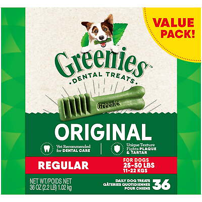 #ad Greenies Original Regular Size Natural Dental Treats for Dogs 36 oz. Pack new $29.68