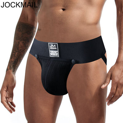 #ad JOCKMAIL Men Jockstrap Removable Penis Pouch Thongs G Strings Thermal Underwear $11.03
