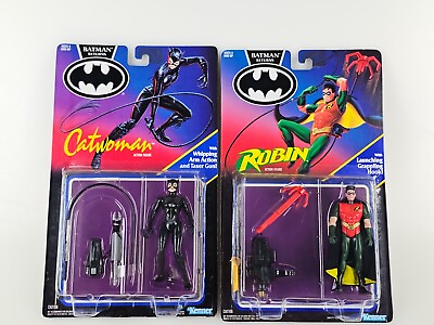 #ad 2x Lot Robin w Grappling Hook amp; Catwoman w Whip Batman Returns 1991 90#x27;s New $26.95