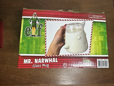 #ad Elf The Movie Mr. Narwhal 16oz Molded Glass Mug Cup $15.00