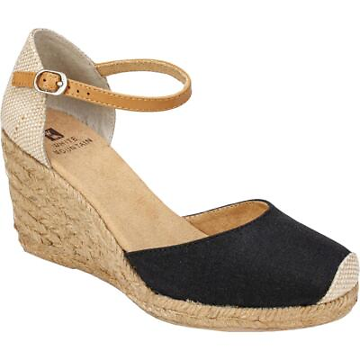 #ad White Mountain Womens Mamba Black Wedge Sandals Shoes 8.5 Medium BM BHFO 1233 $13.99