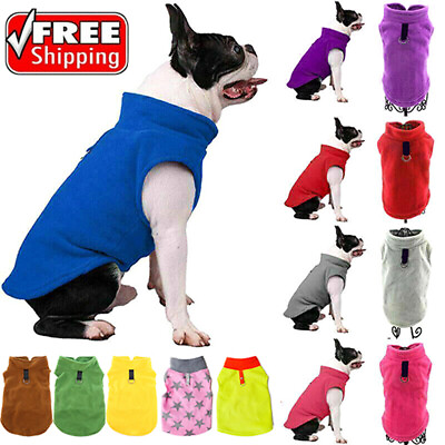 #ad Pet Dog Warm Coat Fleece Jacket Jumper Sweater Winter Clothes Puppy Vest Outfit $2.39