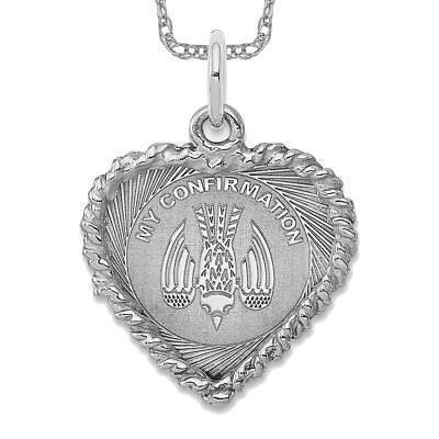 #ad 925 Sterling Silver My Confirmation Disc Necklace Charm Pendant $169.00