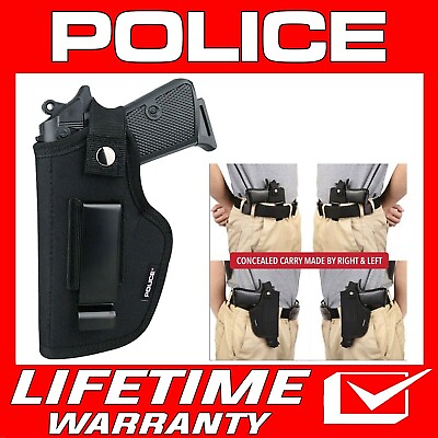 #ad POLICE Gun Holster Concealed Carry Universal Left Right Hand IWB OWB Belt Pistol $12.95