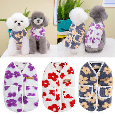 #ad Dog Fleece Coat Pet Five Leaf Flower Fleece Clothes Pet Dogs Soft Vest Jacket@ AU $20.83