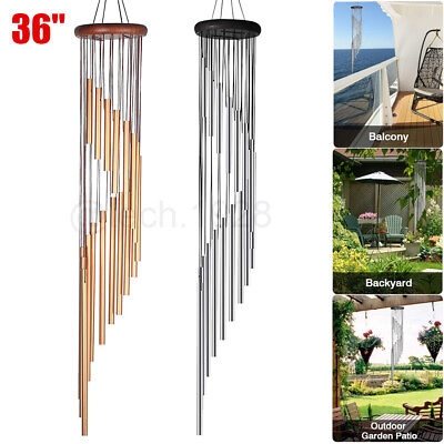 36#x27;#x27; Wind Chimes 18 Tubes Outdoor Large Deep Tone for Garden Patio Balcony Decor $12.75
