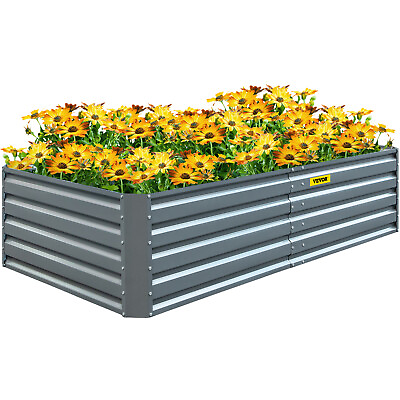 #ad VEVOR Galvanized Raised Garden Bed 80quot; x 40quot; x 19quot; Metal Planter Box Outdoor $74.99