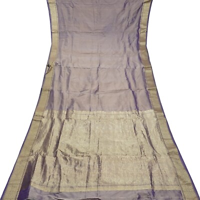 #ad Vintage Purple Dual Tone Sarees 100% Pure Silk Zari Woven Rich Pallu Sari Fabric $41.80