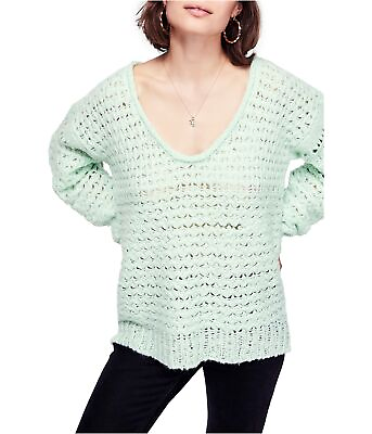 #ad Free People Womens Knit Pullover Sweater Green Medium $65.00