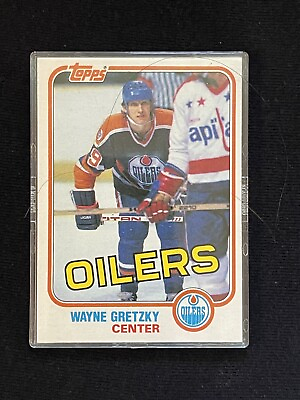 #ad 1981 82 Topps Hockey Card #16 Wayne Gretzky Edmonton Oilers NM $28.75