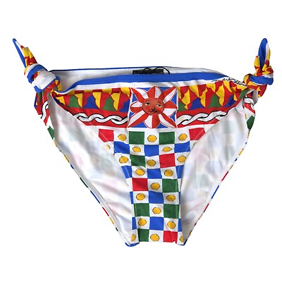 #ad DOLCE amp; GABBANA Bikini Multicolor Carretto Bottom Swim Beachwear IT3 M 300usd $149.00