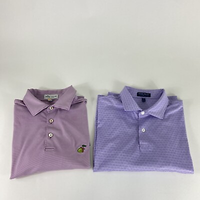 #ad 2 Peter Millar Summer Comfort Crown Crafted Golf Polo Purple Pink Sz M $44.97