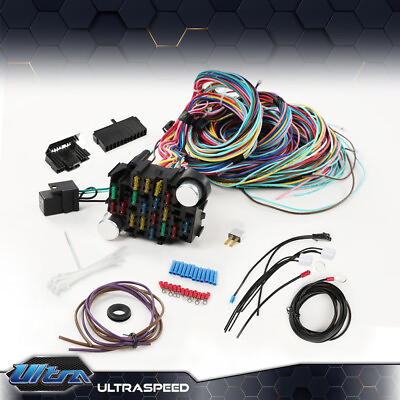 #ad New Fit For Chevy Ford Hotrod Universal Long Wires 21 Circuit Wiring Harness $71.68