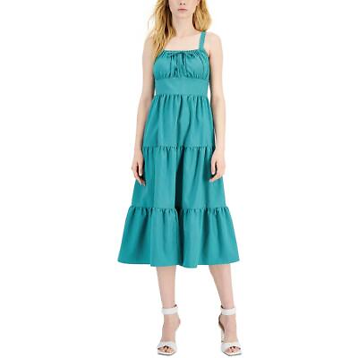 #ad INC Womens Smocked Calf Tiered Midi Dress BHFO 8262 $11.99