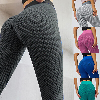 #ad Women Summer High Waist Leggings Ruched Push Up Fitness Anti Cellulite Yoga Pant $15.99