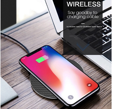 #ad 10W Metal Qi Wireless Charger Fast Charging Mat For iPhone XS Max Samsung S10 S9 $8.99