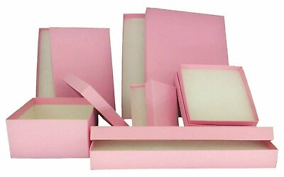 #ad Light Pink Kraft Cotton Filled Jewelry Packaging Gift Boxes $32.15