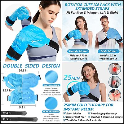 #ad Ice Pack Gel Shoulder Rotator Cuff Reusable Injury Cold Compression Therapy Wrap $29.67