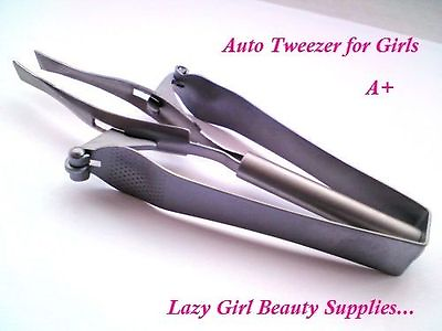 #ad AUTOMATIC PROFESSIONAL EYEBROW GENERAL TWEEZERS heavy duty strong grip GBP 3.49