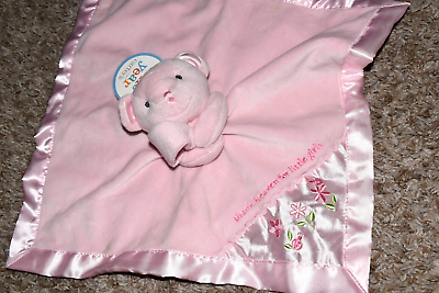 #ad F9 NWT Carter#x27;s Thank Heaven for Little GIRLS Bear Velour Satin Security blanket $51.99