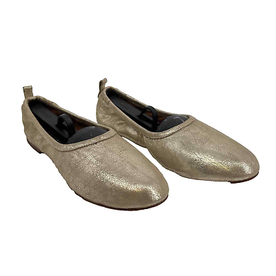 #ad Hamp;M Soft Ballet Pumps Leather Womens US 8 Gold $16.43