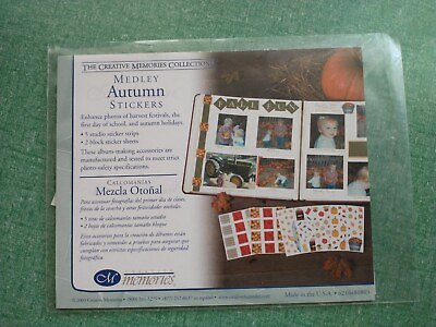 #ad Scrapbooking Stickers Creative Memories Autumn Medley Pack 5 Block Stickers NIP $5.99