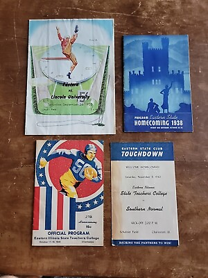 #ad Eastern Illinois State Teachers College Vintage 1940#x27;s Football Programs 4 $29.99