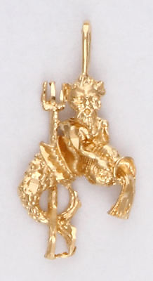 #ad Aquarius 24k Yellow Gold Plated Zodiac Charm Pendant Astrological Sign $13.49