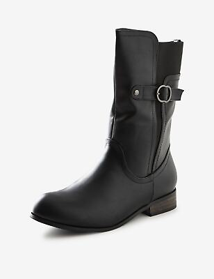 #ad Plus Size Womens Boots Elastic Side Flat Ankle Boots AUTOGRAPH $99.99