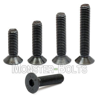 #ad M6 Flat Head Socket Cap Screws 12.9 Steel w Black Oxide DIN 7991 1.0 Coarse $8.38