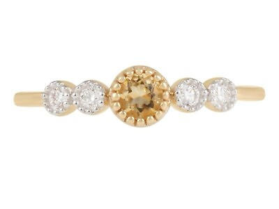 #ad EcoSpark Ring Citrine 14k Beautiful Eternity Yellow Shape Round Jewelry Women $160.00