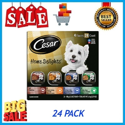 #ad Cesar Home Delights Wet Dog Food Variety Pack 3.5 oz Trays 24 Pack $29.01