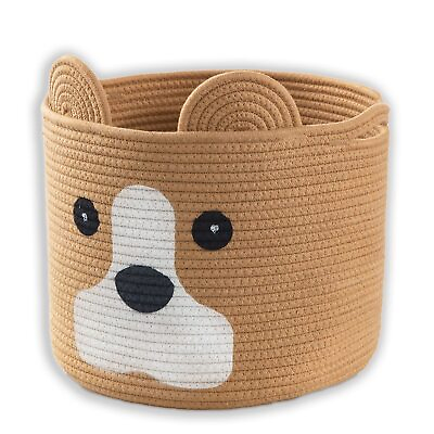 #ad Ushang Pet Dog Toy Storage Basket Woven Cotton Rope Animal Storage Basket Bin... $31.42