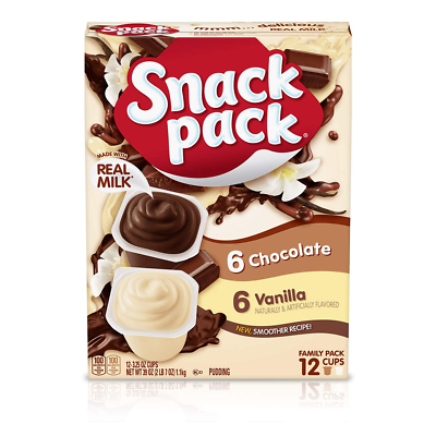 #ad Chocolate and Vanilla Flavored Pudding Cups Family Pack 12 Count Pudding Cups US $5.10