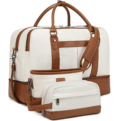#ad BOVIP Weekender Bag Overnight Bag Large Canvas Travel Bag Duffel Bag with $51.81
