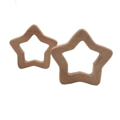 #ad Big Wooden Star Baby Pacifier Brown Wood Diy Crafts Pendant Toddler Toy Pacifier $50.01