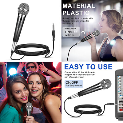 #ad US 1 2 Pack 10Ft Wired Handheld Dynamic Microphone 1 4quot; Mic Party Speech Karaoke $25.59