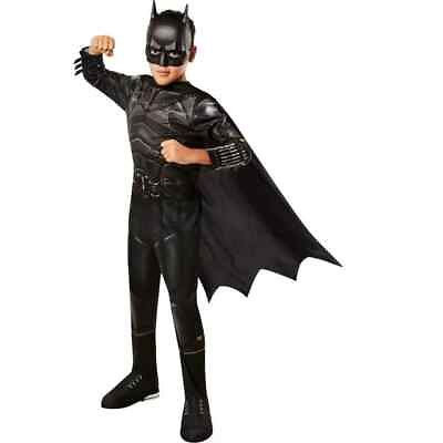 #ad The Batman: Child Batman Costume Boys Medium Black 100% Polyester Outfit Set $20.78