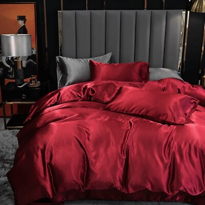 #ad #ad Europe Red Comforter Bedding Set Luxury Bed Set Black Duvet Cover Red Quilt $106.27