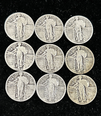 #ad Standing Liberty Silver Quarter Dollar 25c P D S Liberty Head Rare 25 Cents $18.75