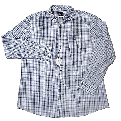 #ad Johnnie O Shirt Mens Large Button Up Plaid Blue Oceanside Top Shelf Tarpon New $34.99